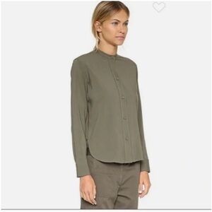 Helmut Lang Blouse Button Down Organza Green Luxe Minimal Size Small